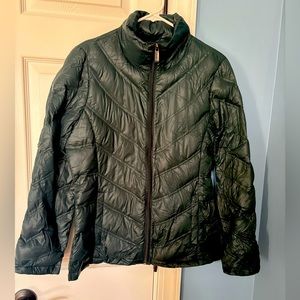 Calvin Klein Chevron Quilted Packable Puffer Down Jacket Hunter Green Size S
